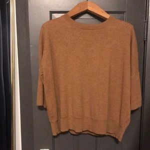 Camel Crew Neck Anthropologie Wool Nylon Blend Sweater Sz L